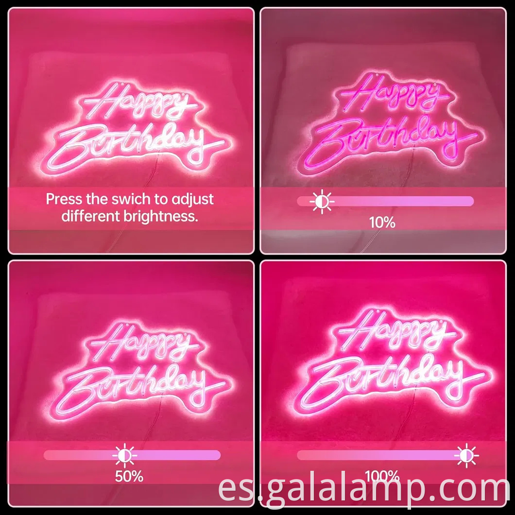 Vibrante letrero de neón LED para divertidas celebraciones de cumpleaños